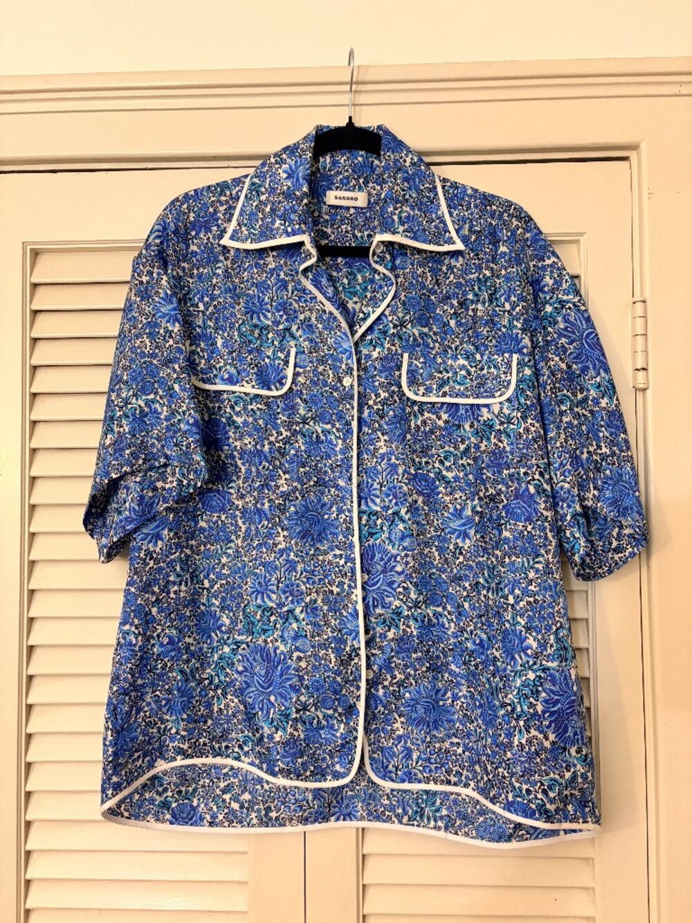 Sandro Anja Silk Pajama Shirt